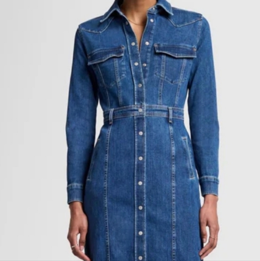 7 for All Mankind denim midi dress